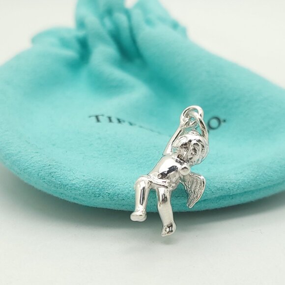 Vintage Tiffany & Co. Sterling Silver Small Cherub Angel Charm Pendant